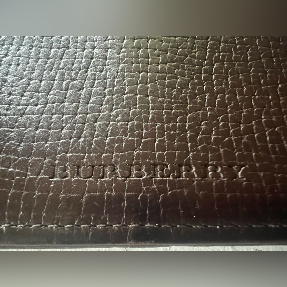 Burberry Brown Leather Bi-Fold Long Wallet with Zip Coin Pouch Nova Check Accent - Picture 10 of 10